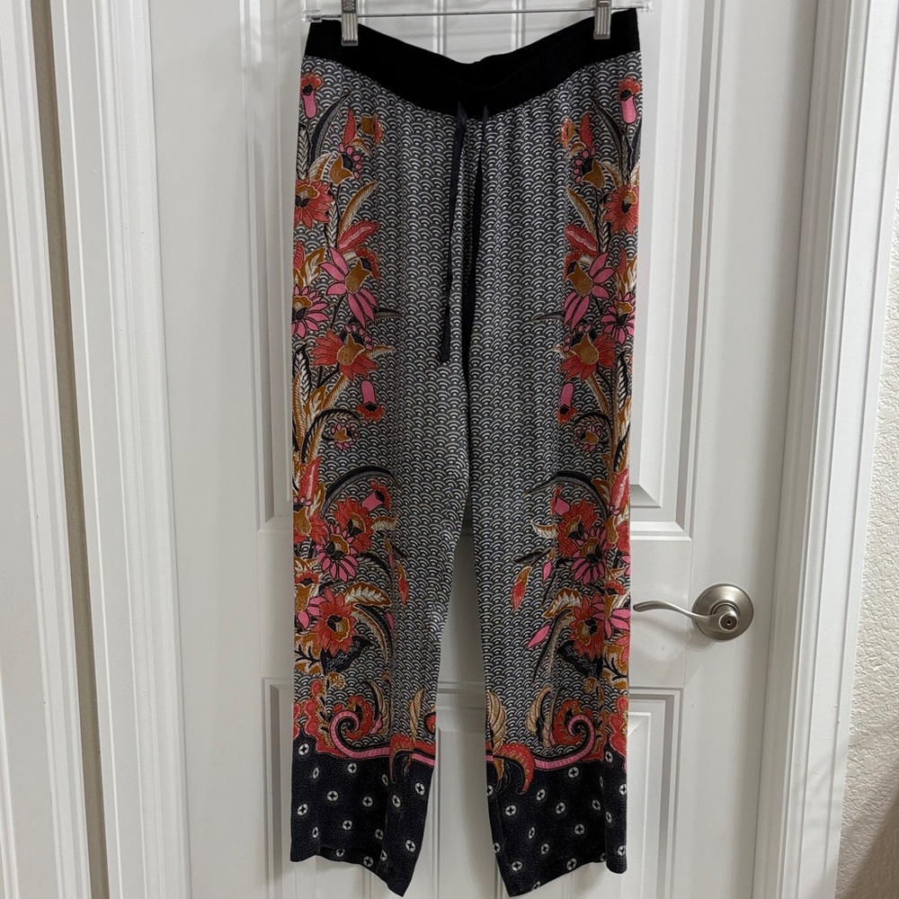 PJ Salvage Black and Pink Floral Lounge Pants